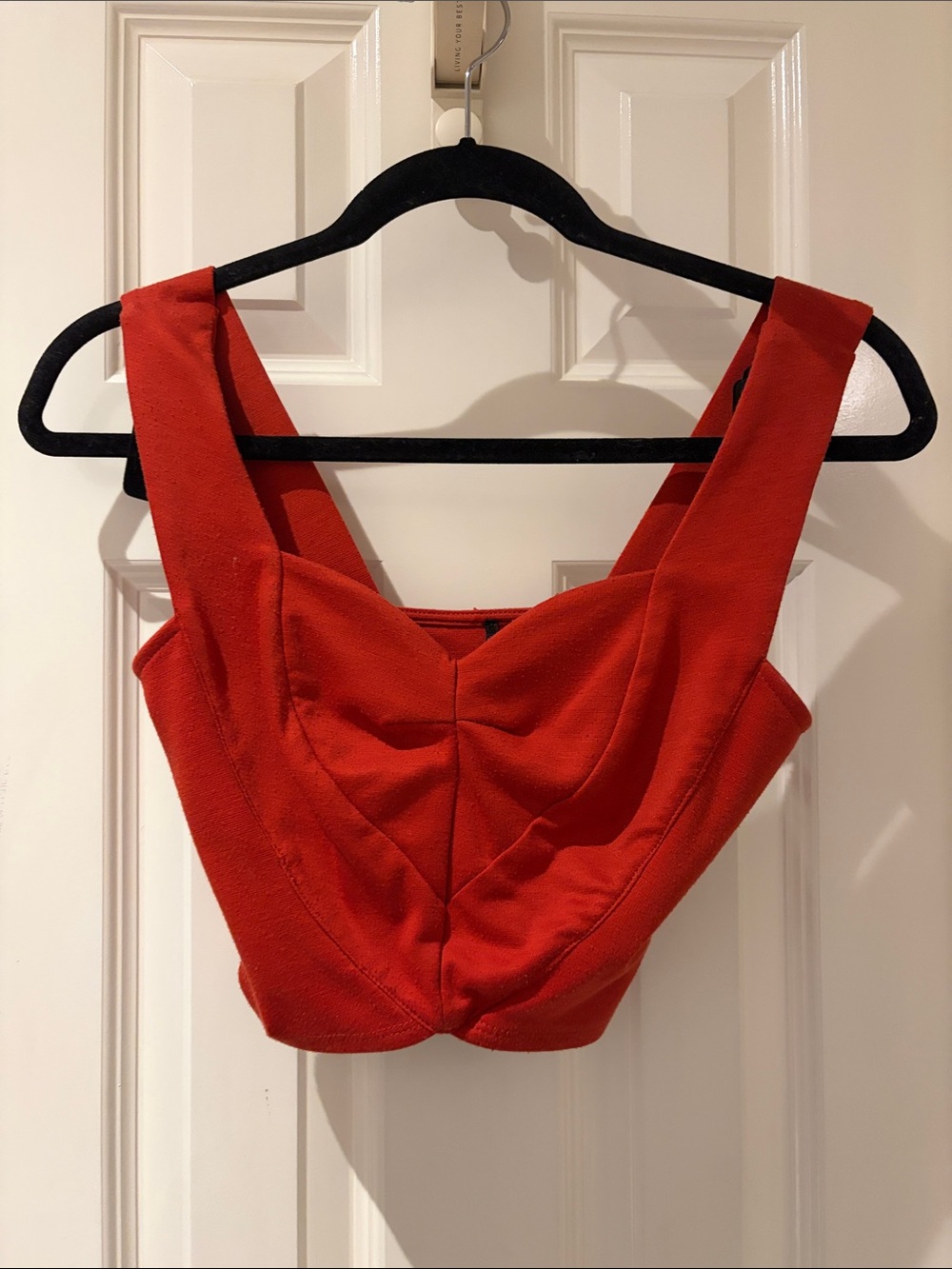 Red Structured Crop Top